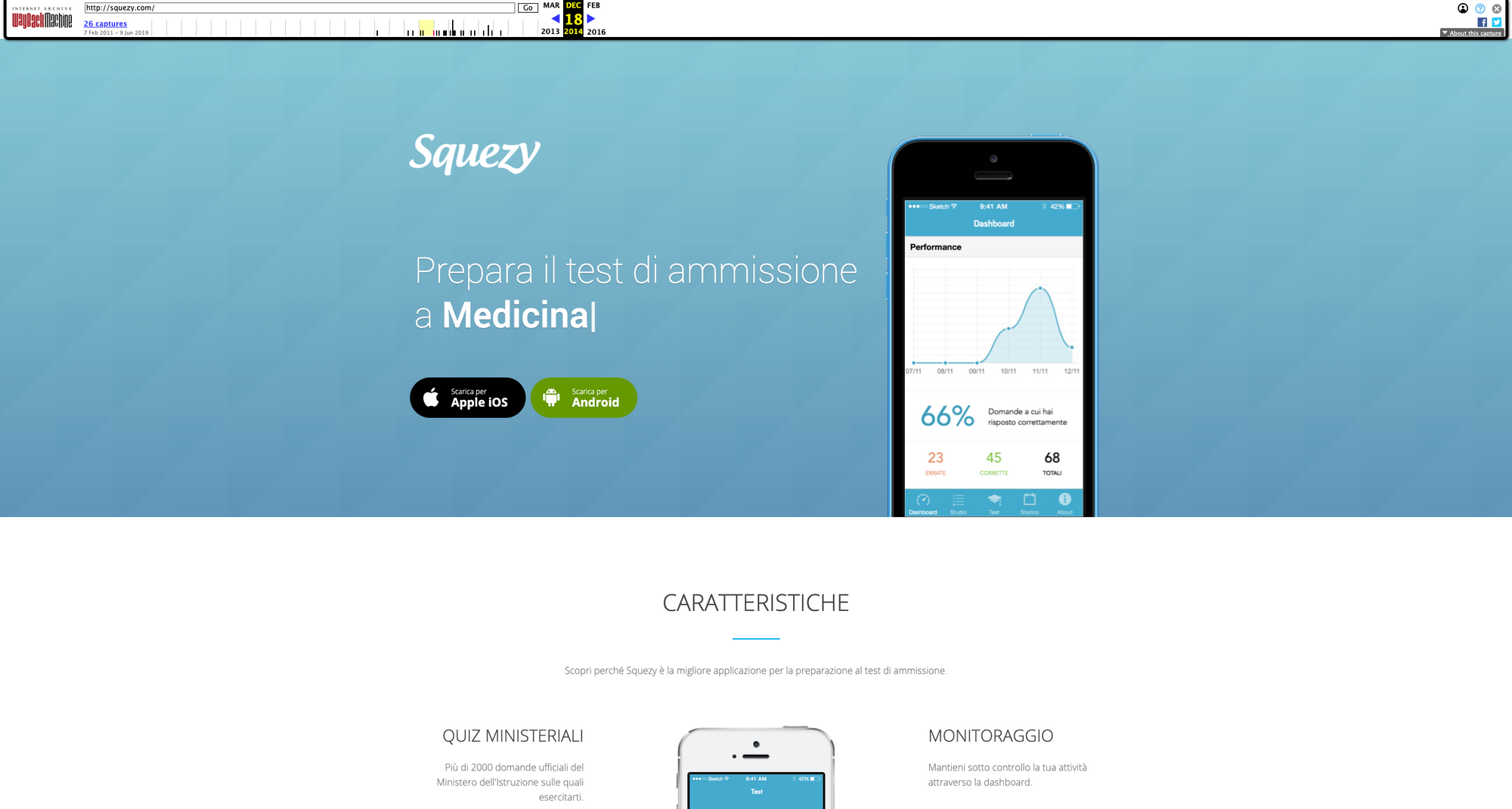First landing page of Squezy (former Ammesso.it)
