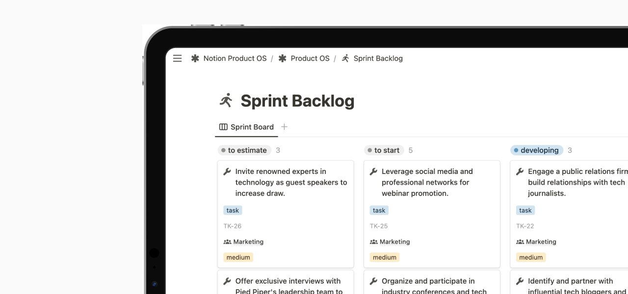 Notion Product OS - Sprint Backlog